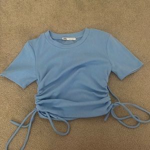Zara blue crop top